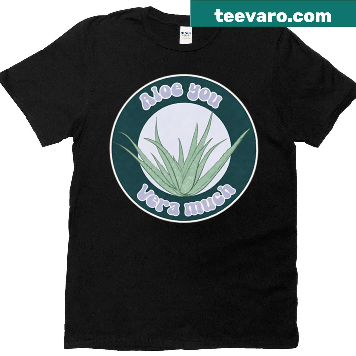 Cute Aloe Vera t-shirt with a pun and cheerful illustration of a plant. — on a men's t-shirt