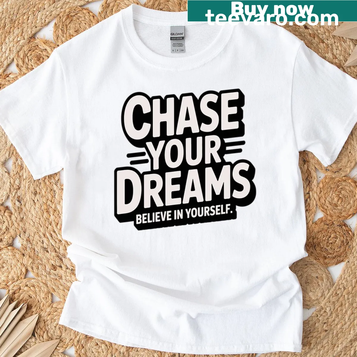 Motivational quote T-shirt with a bold typography design — on a men's t-shirt