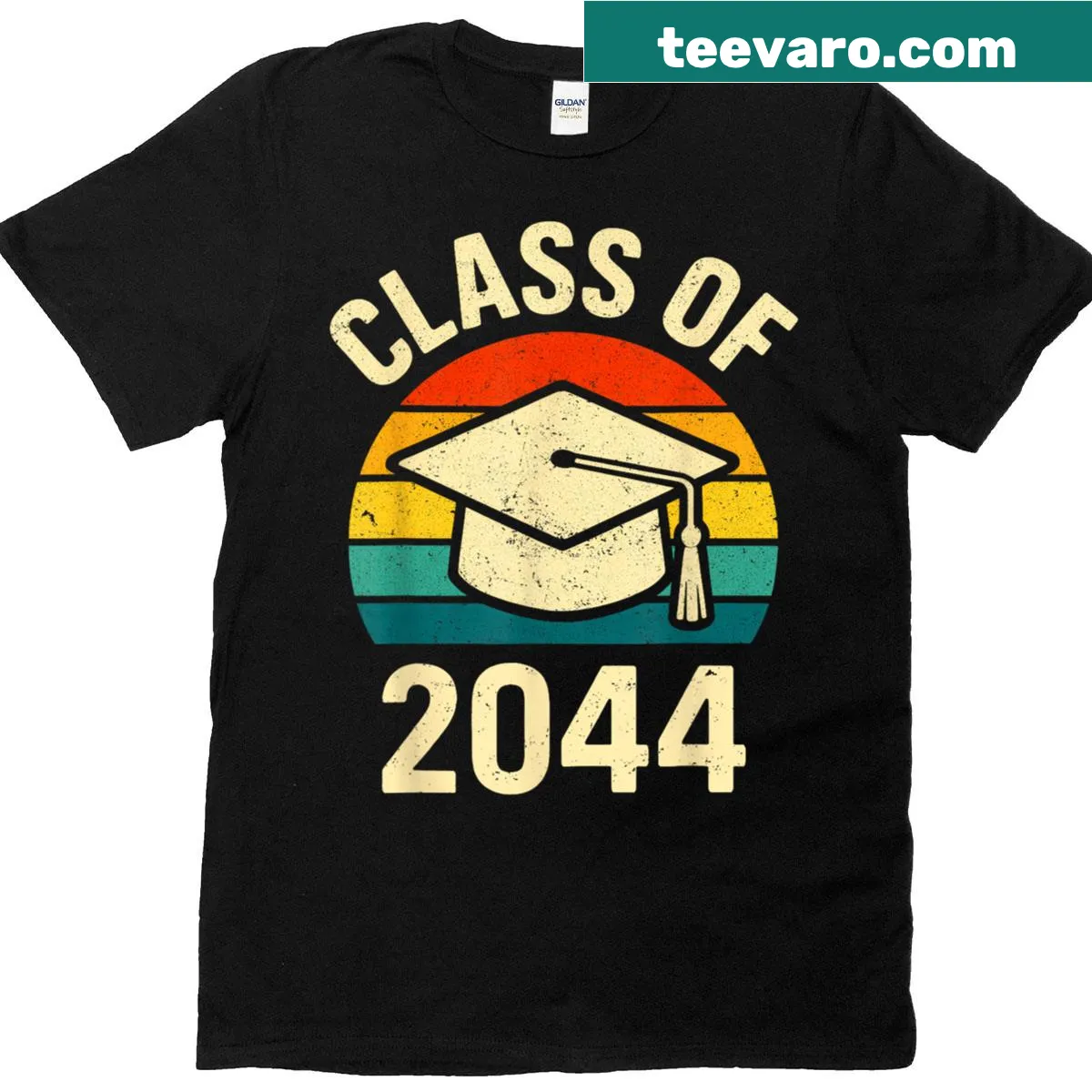 Retro Class Of 2044 t-shirt with vintage style — on a men's t-shirt