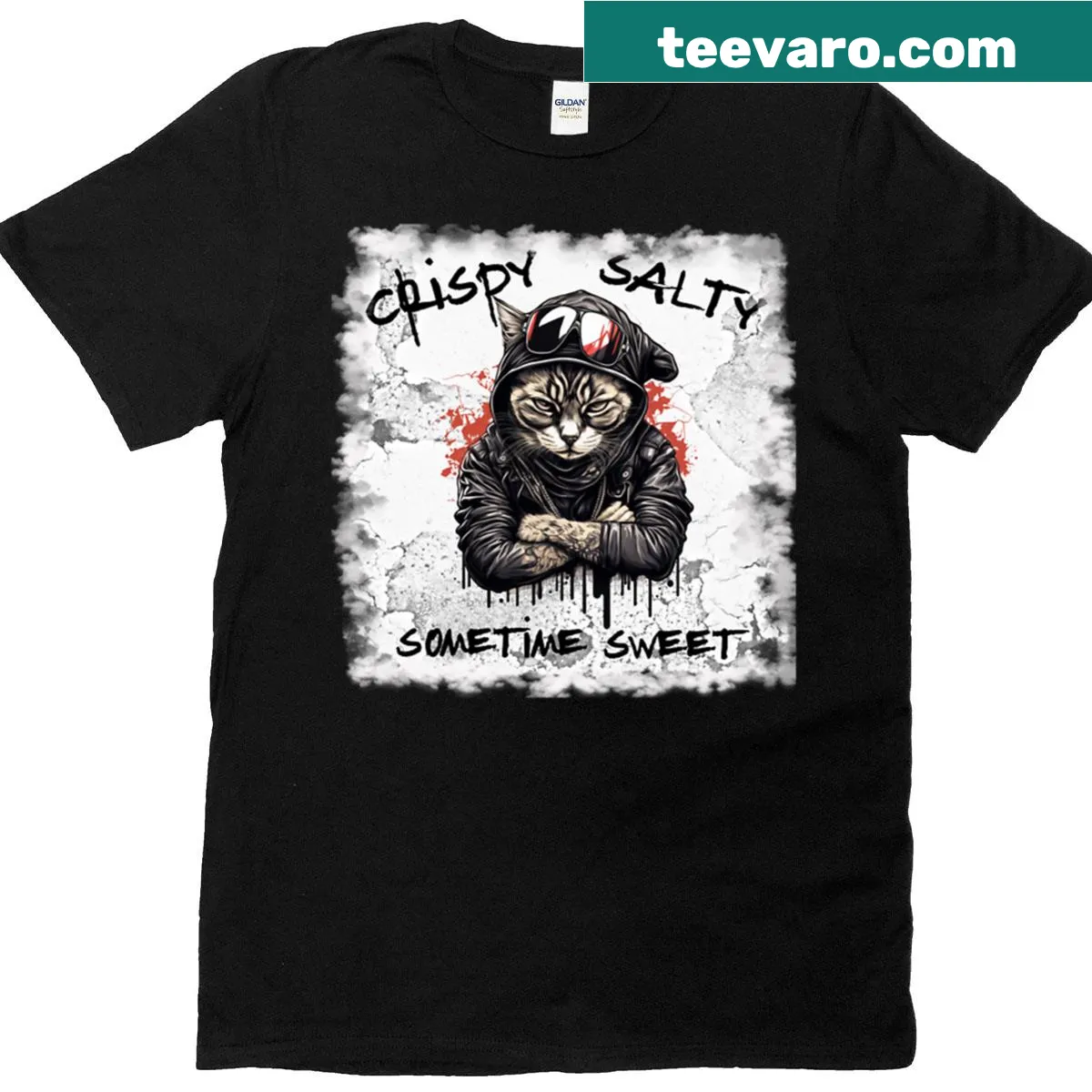 Cool cat illustration T-shirt for pet lovers — on a men's t-shirt