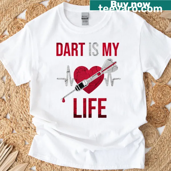 Dart-themed t-shirt with 'Dart Is My Life' text