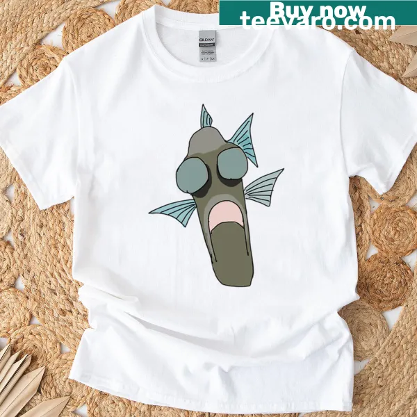 Illustrated deep-sea hatchetfish on a T-shirt