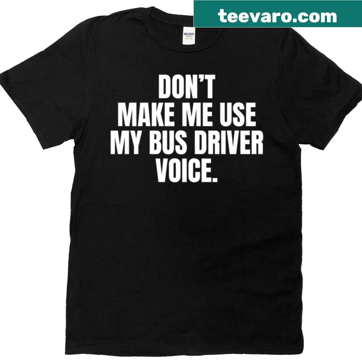 Funny bus driver t-shirt with humorous text — on a men's t-shirt