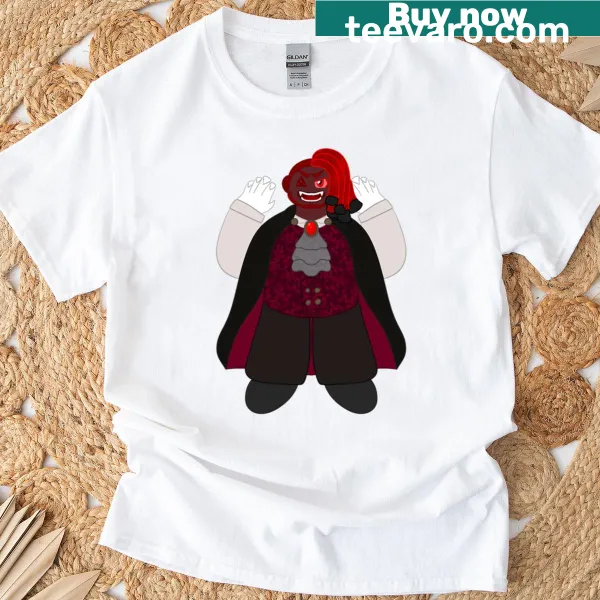 Vampire-themed t-shirt featuring Eidan in a whimsical design