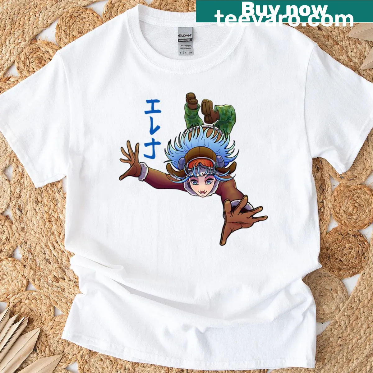 Elena name rendered in Katakana on T-shirt — on a men's t-shirt