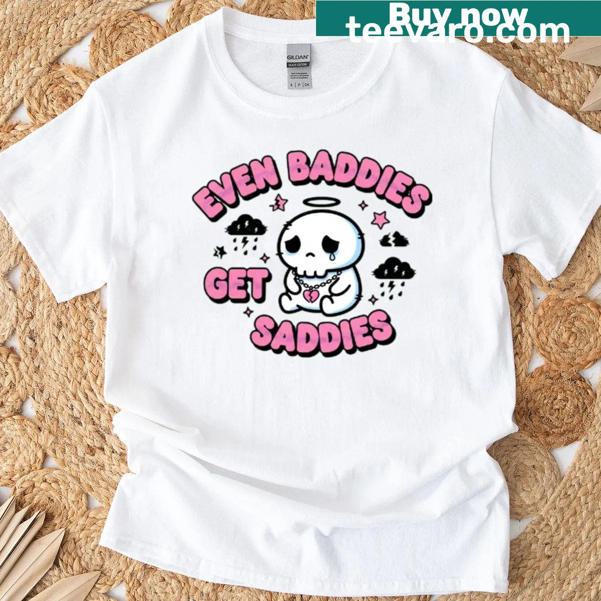 Kawaii skeleton t-shirt with playful phrase about skeletons — on a men's t-shirt