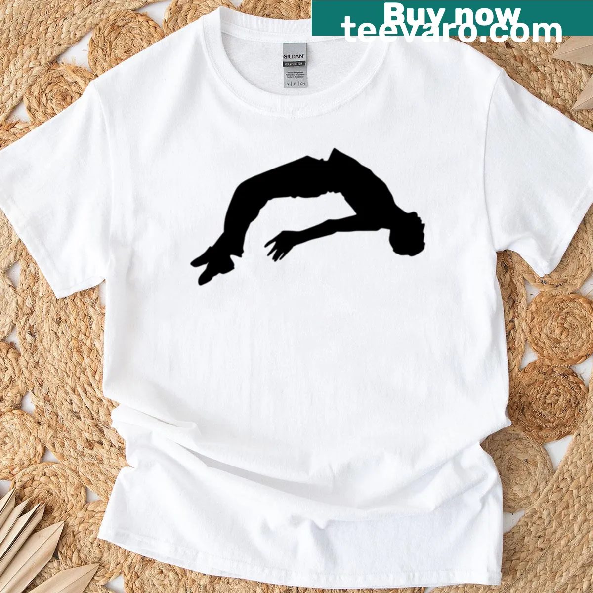 Imaginative Falling Man design T-shirt — on a men's t-shirt