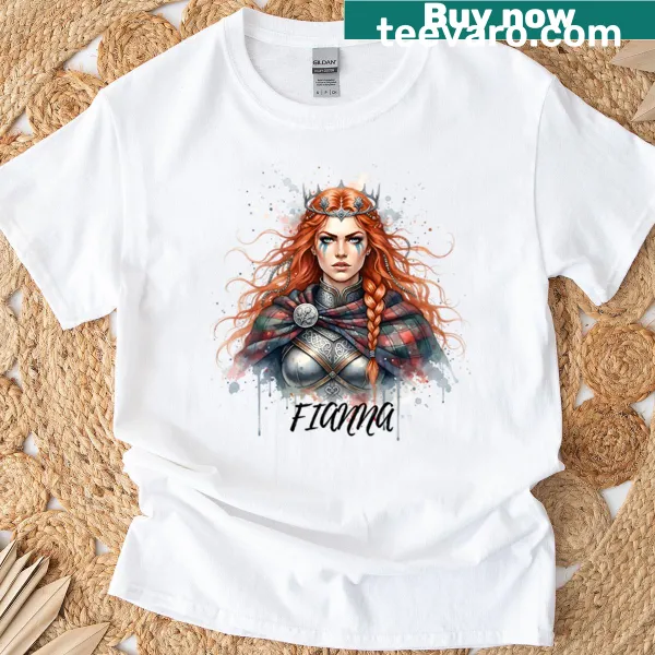 Watercolor portrait of Fianna, the Dark Princess on a T-shirt