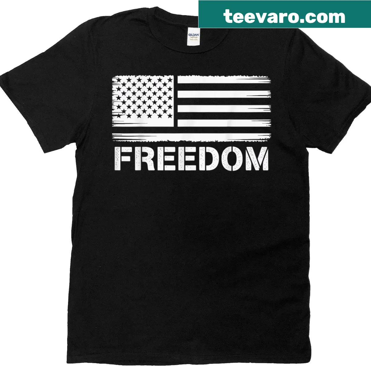 Vintage-style t-shirt featuring an artistic American flag — on a men's t-shirt
