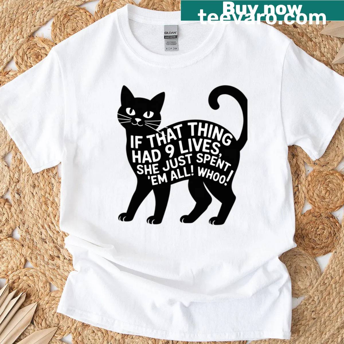Funny Christmas t-shirt featuring a black cat graphic and holiday saying — on a men's t-shirt