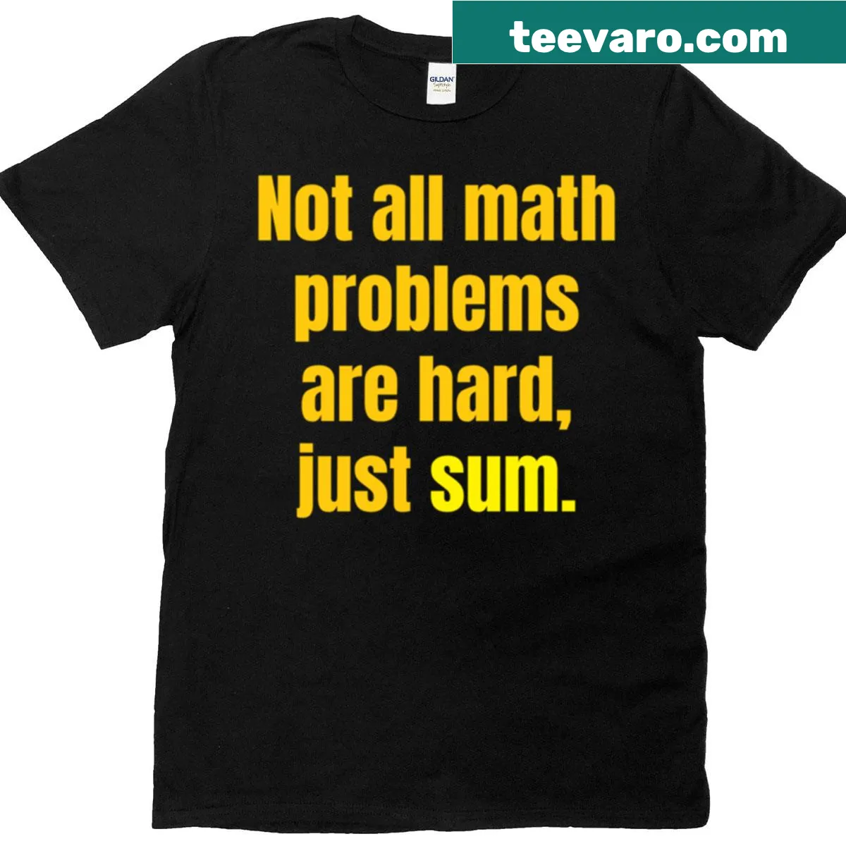Humorous t-shirt for math teachers with clever text — on a men's t-shirt