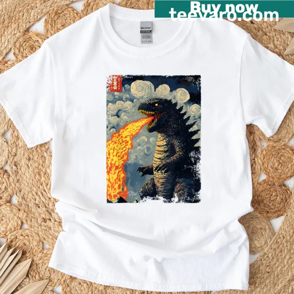 Vintage Japanese monster graphic t-shirt for movie lovers