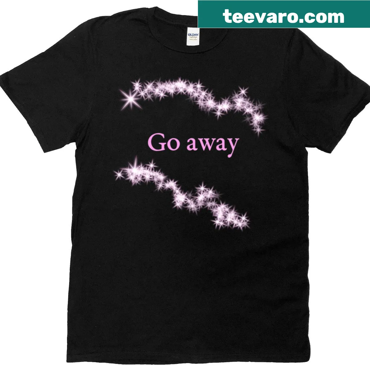 Quote t-shirt with a playful sparkly message — on a men's t-shirt
