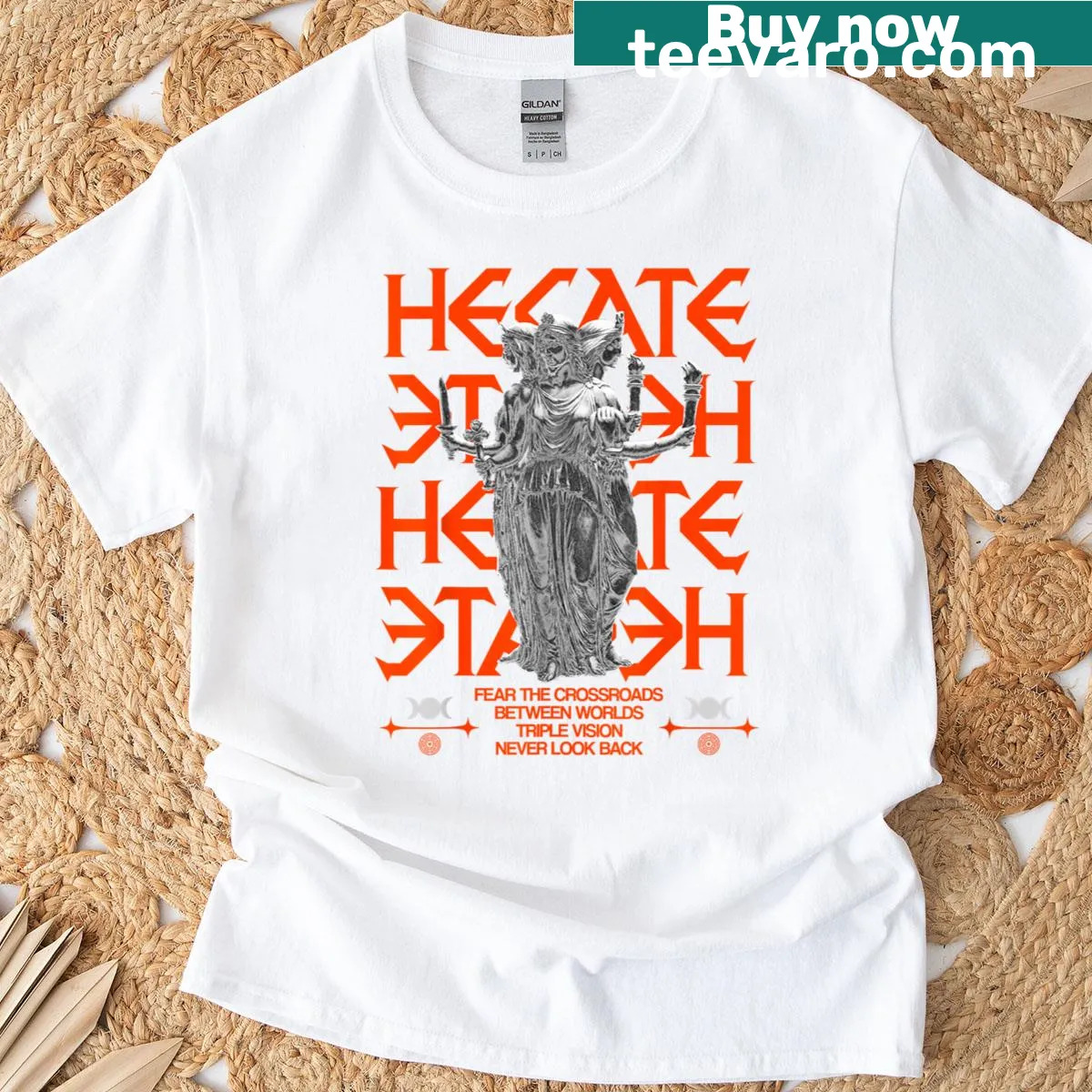 Vintage streetwear tee with Y2K goddess graphic — on a men's t-shirt