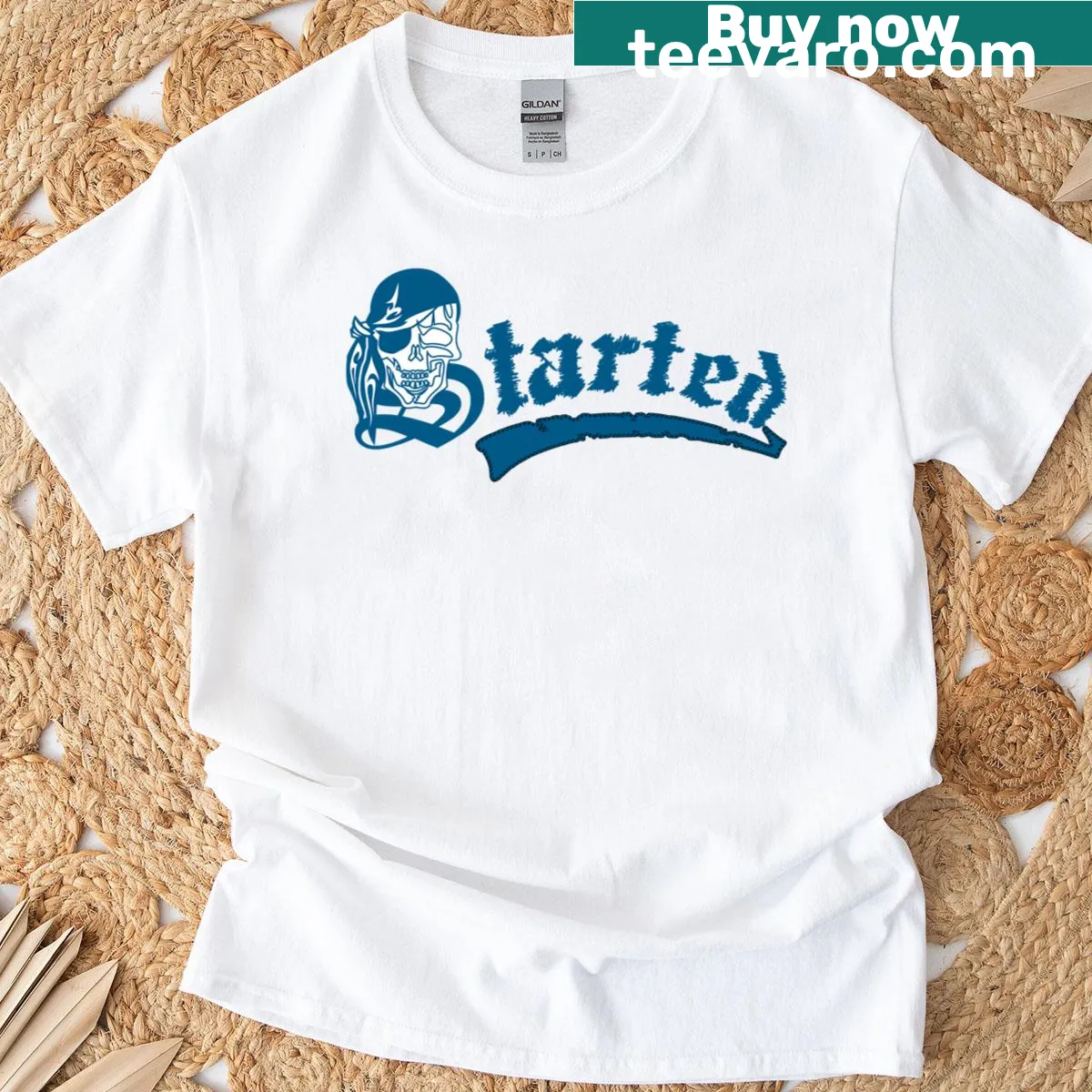 Gothic grunge skull illustration on a vintage T-shirt — on a men's t-shirt