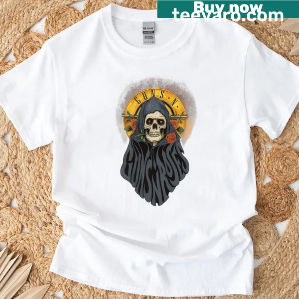 Guns N Roses reaper t-shirt featuring a reaper with a guitar