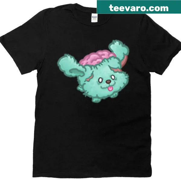 Cartoon zombie poodle graphic for Halloween