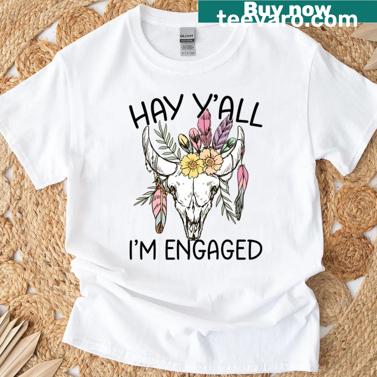 Engagement announcement T-shirt with playful text — on a men's t-shirt