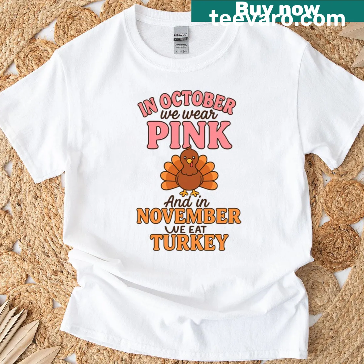 Funny oversized T-shirt with a fall holiday quote — on a men's t-shirt