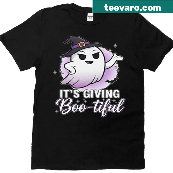 Oversized t-shirt with cartoon witch ghost design for Halloween
