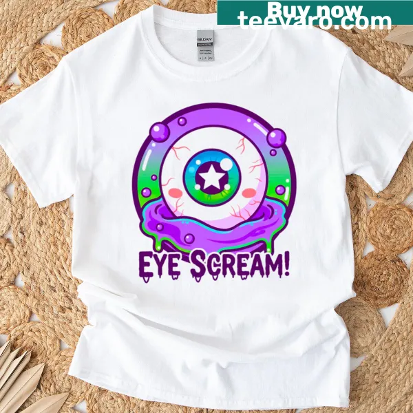 Cute Halloween T-shirt featuring a kawaii jelly eye design
