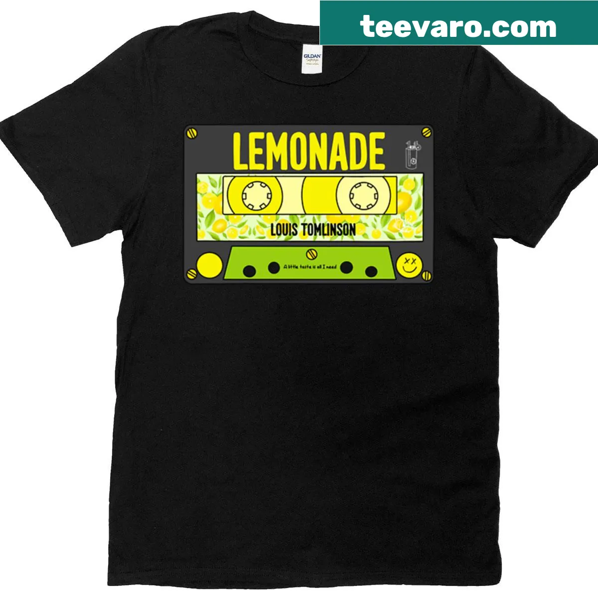 Retro-style t-shirt featuring a lemonade cassette tape design — on a men's t-shirt