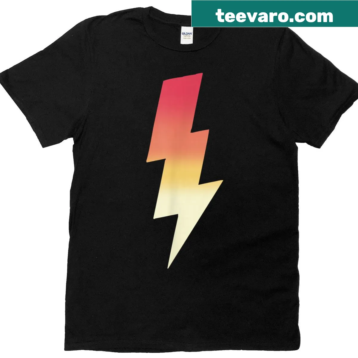 Vintage graphic t-shirt featuring a bold lightning bolt design — on a men's t-shirt