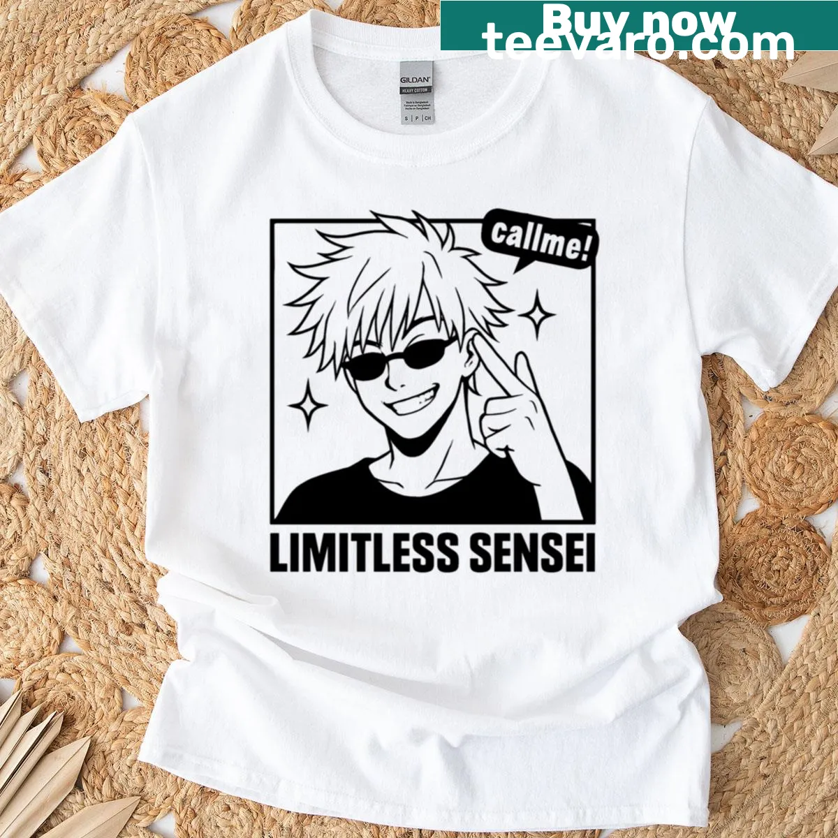 Inspirational graphic tee with bold 'Limitless Master Call Me' text — on a men's t-shirt