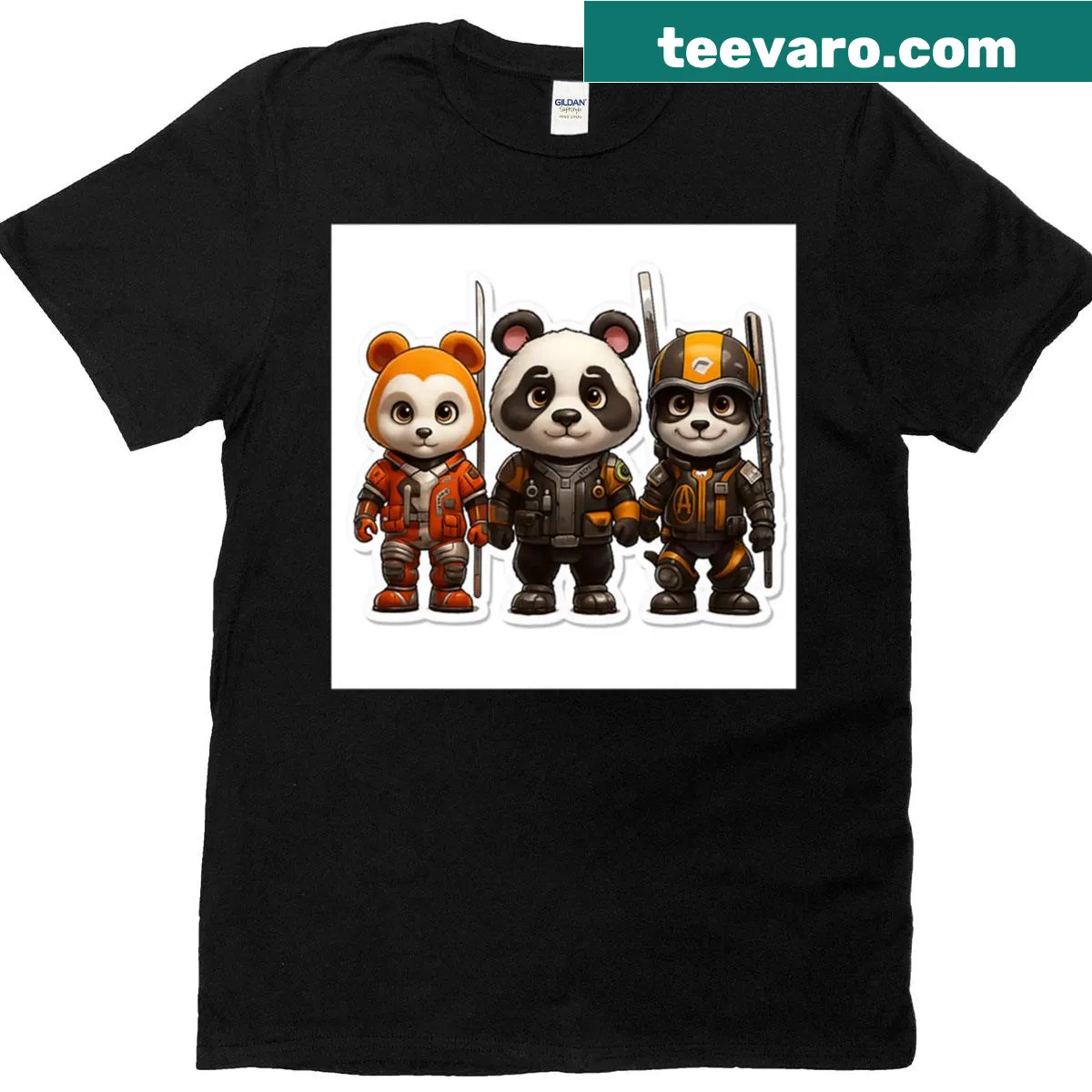 Illustrative T-shirt with 'Little Warriors' design — on a men's t-shirt