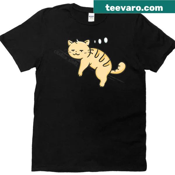 Oversized t-shirt featuring a cute sleepy cat design