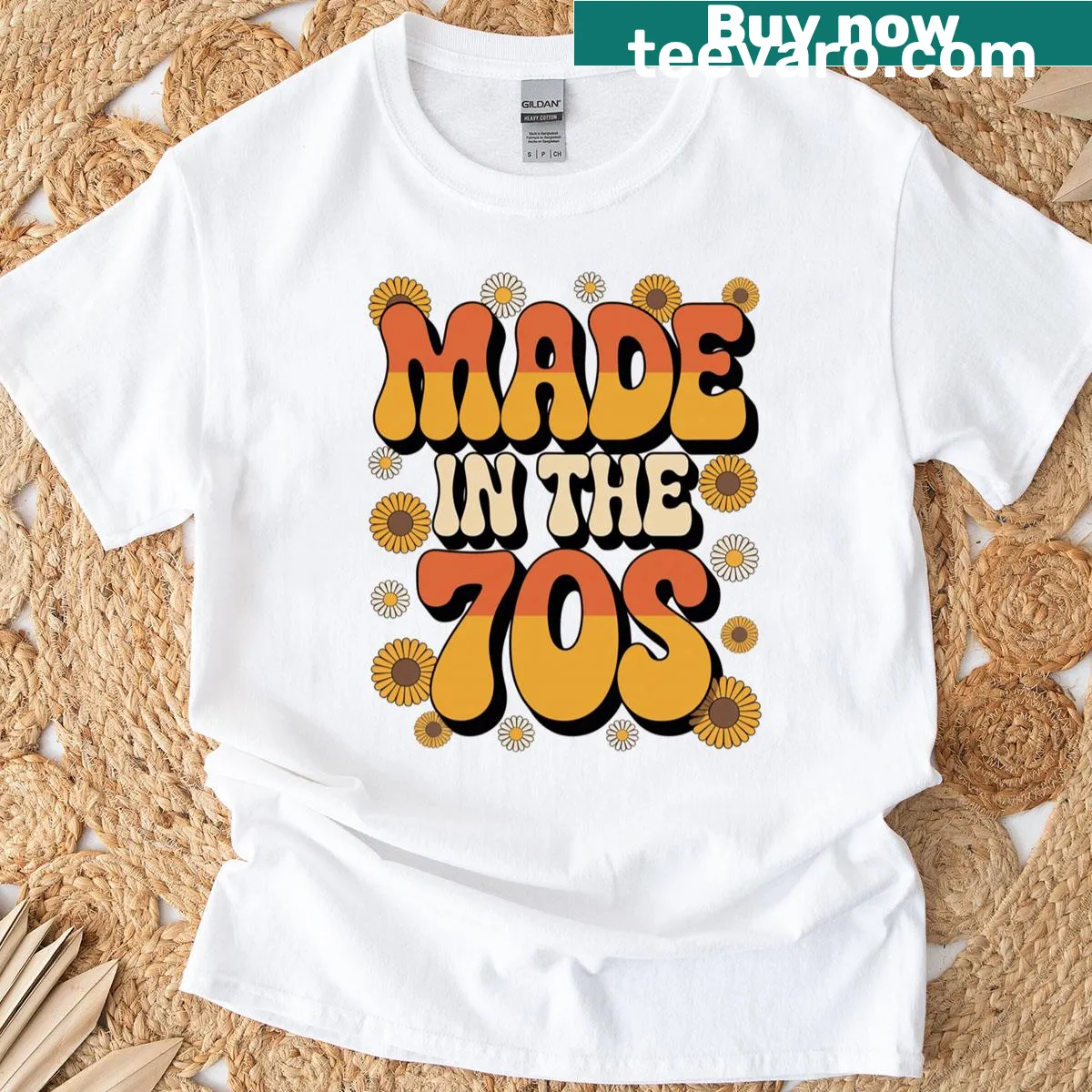 Vintage-style T-shirt commemorating being made in the 1970s — on a men's t-shirt