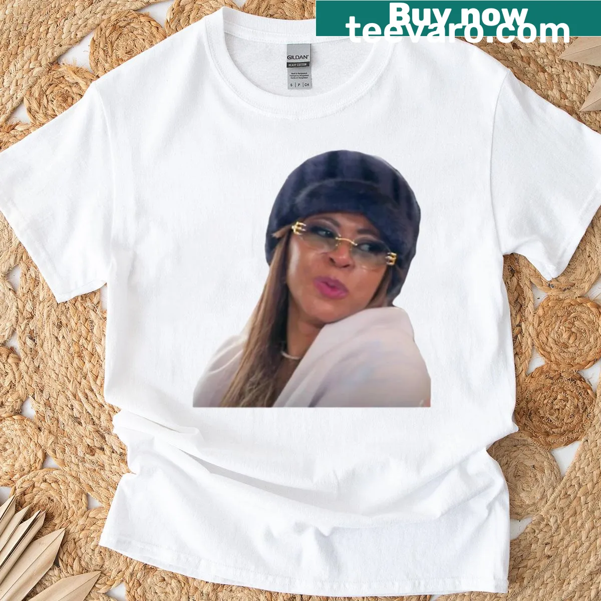 Illustrated t-shirt featuring Mary Cosby puckering her lips — on a men's t-shirt