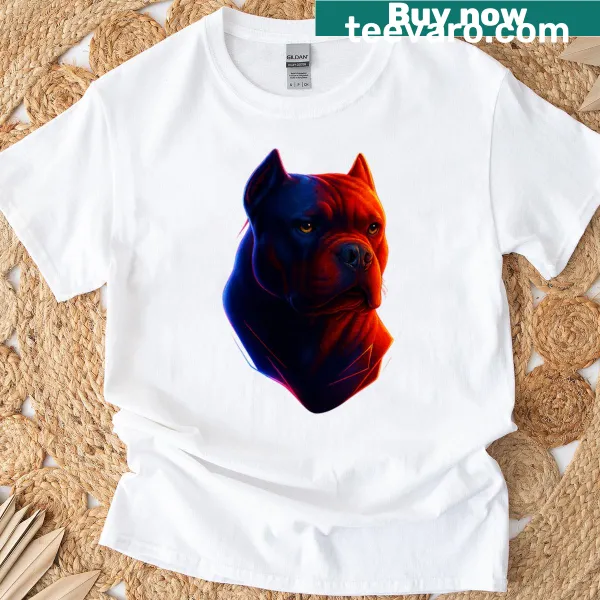 Vibrant dog t-shirt featuring a playful illustration