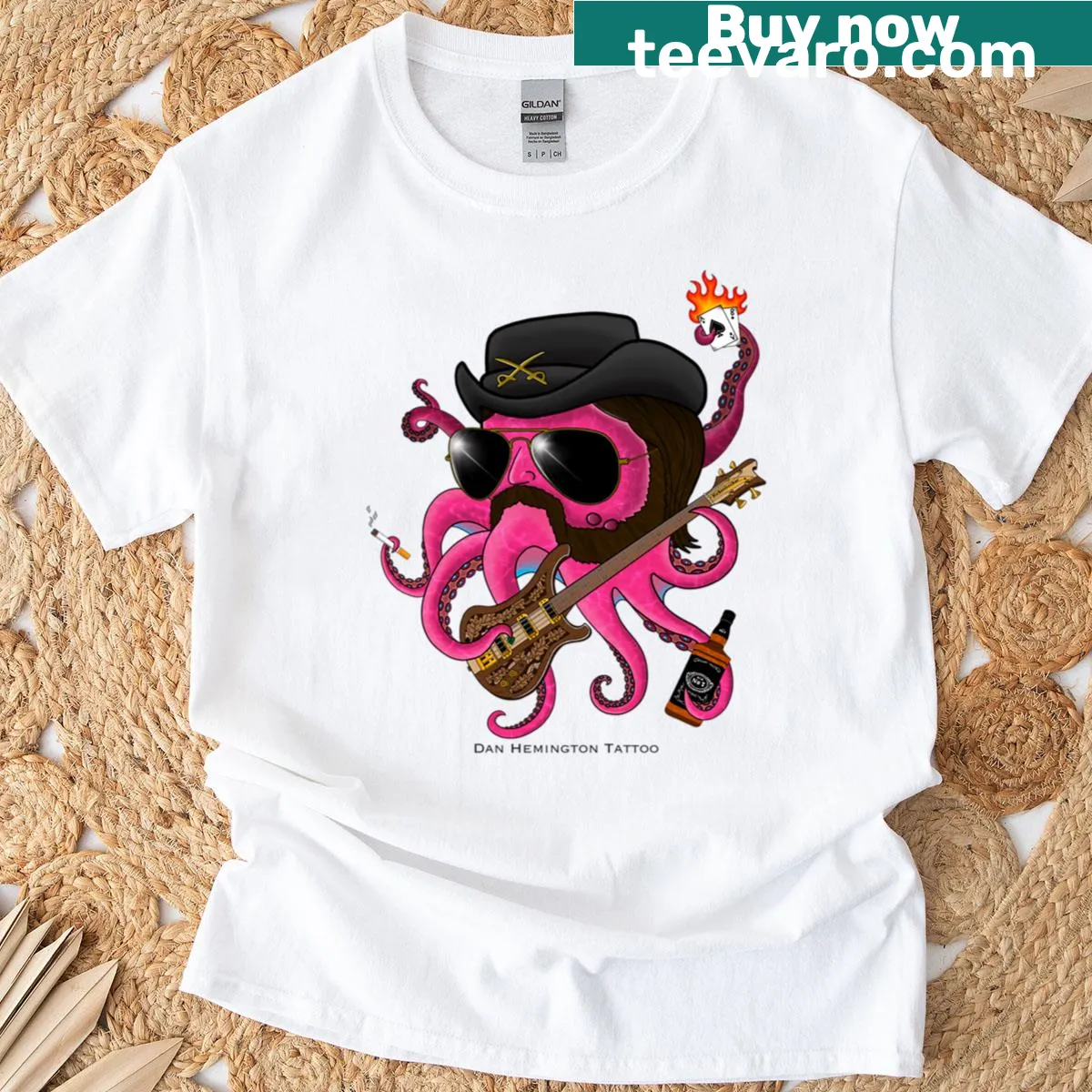 Rockstar octopus t-shirt with unique design — on a men's t-shirt