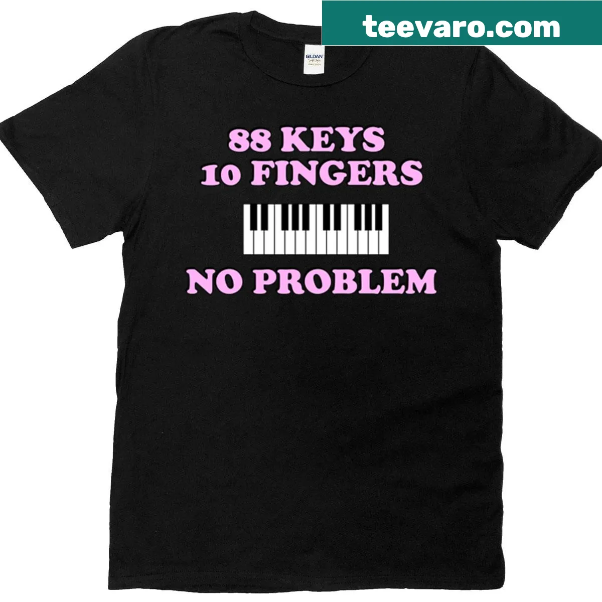 Simple t-shirt featuring the phrase Piano Player — on a men's t-shirt