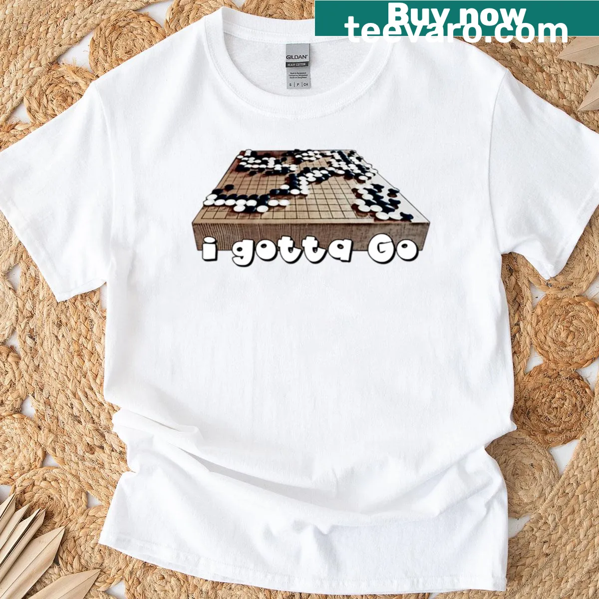 T-shirt with a humorous design related to the game Go — on a men's t-shirt