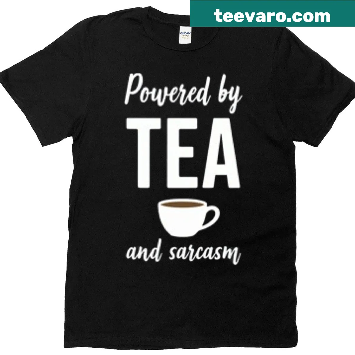 Funny T-shirt with a sarcastic tea saying and typography design — on a men's t-shirt