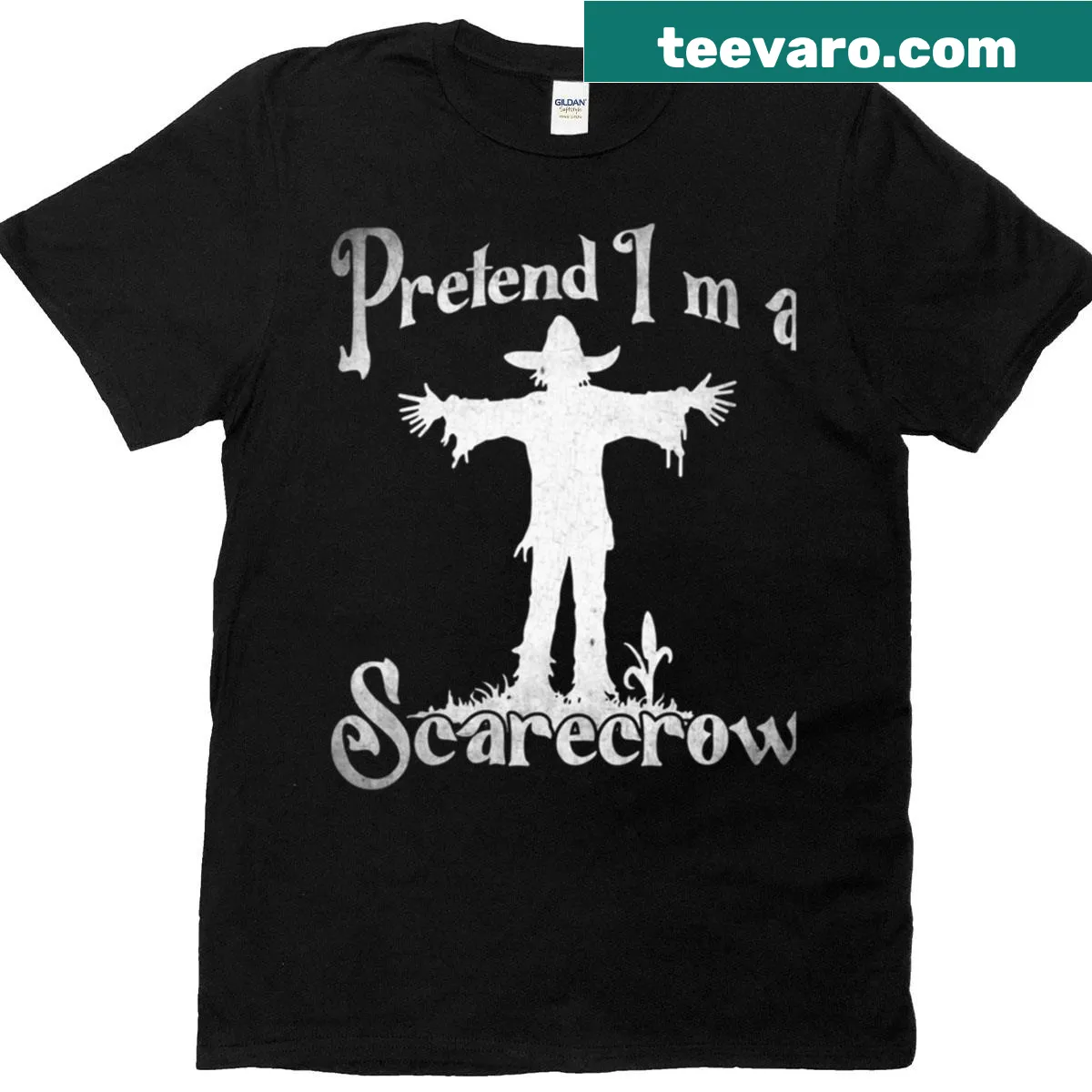 Funny scarecrow Halloween costume t-shirt for kids and adults — on a men's t-shirt