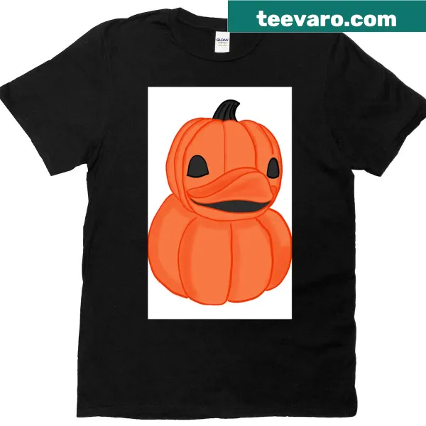 Cartoon Pumpkin Duck t-shirt designed for kids
