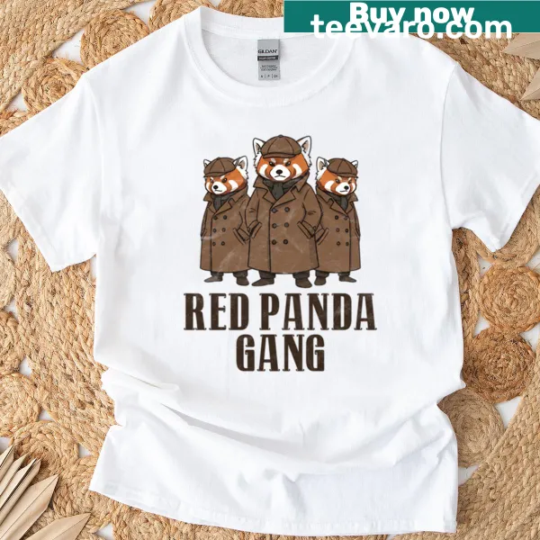 Oversized T-shirt with a playful red panda cartoon design