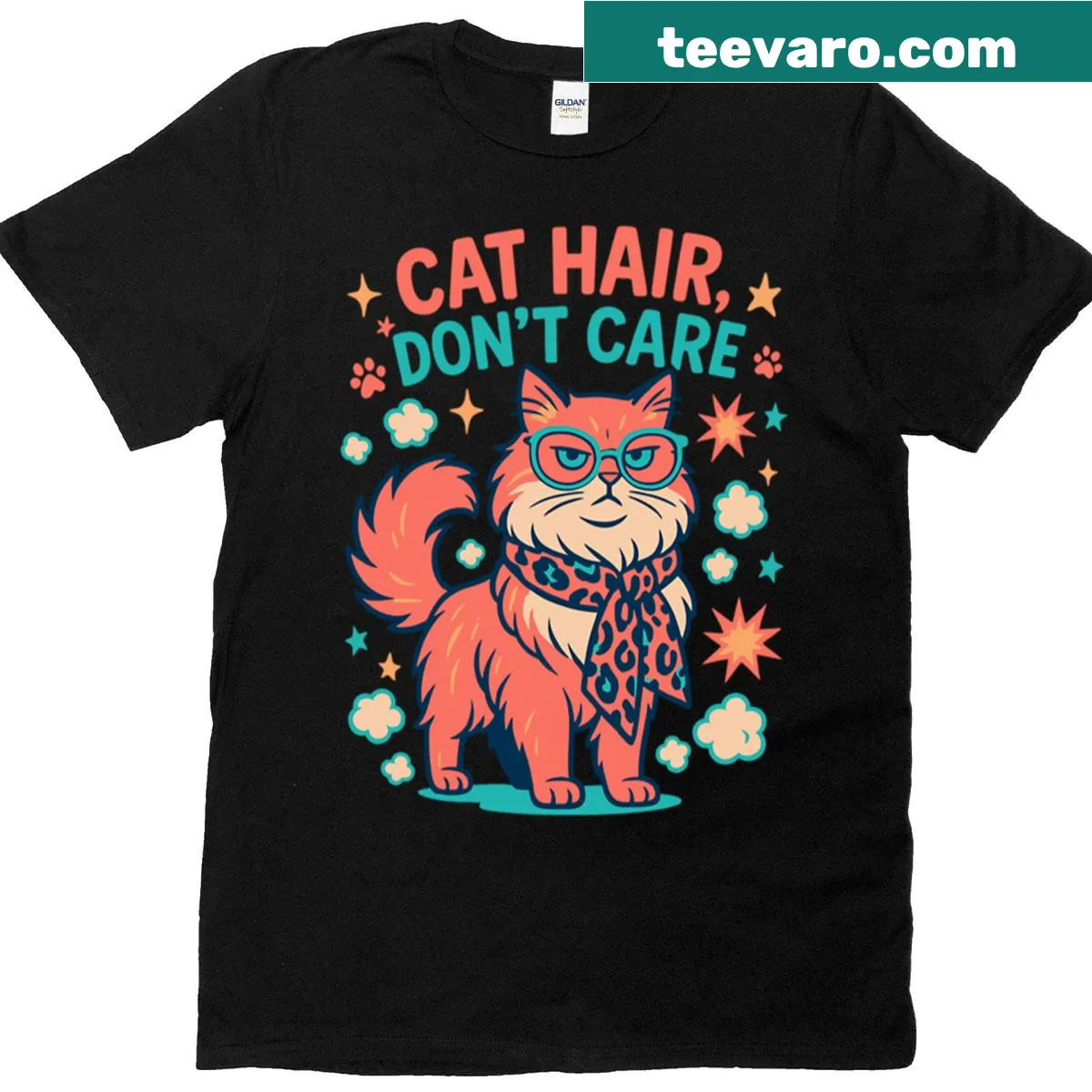 Funny cat hair saying on a T-shirt — on a men's t-shirt