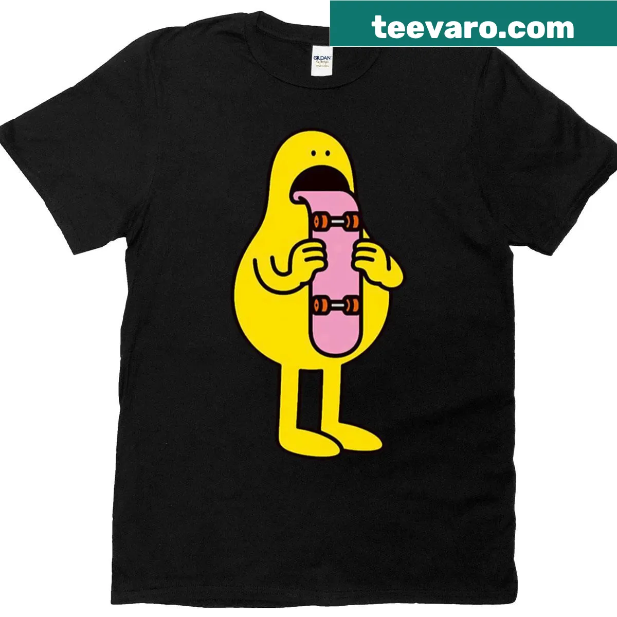 Cartoon Skate Dude T-shirt with playful design — on a men's t-shirt