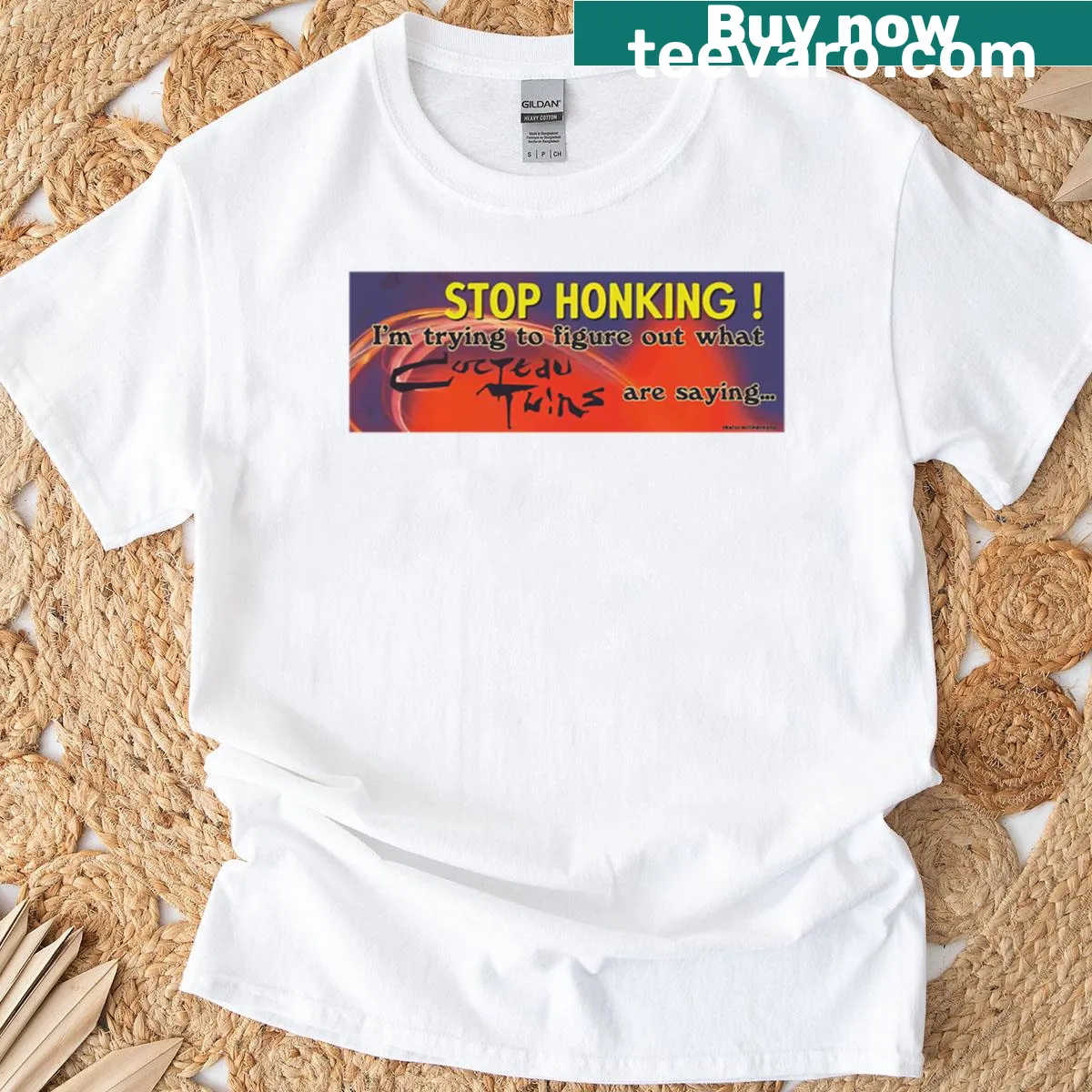 Funny music lover quote on an oversized t-shirt — on a men's t-shirt