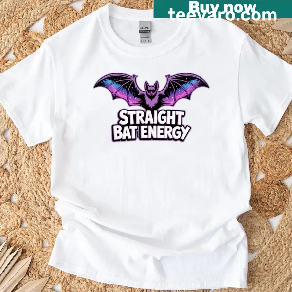 Graphic of a bat with cosmic elements for Halloween on a t-shirt