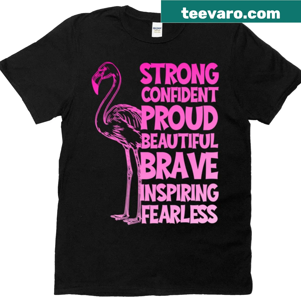 Empowerment design featuring a flamingo graphic for tall girls — on a men's t-shirt