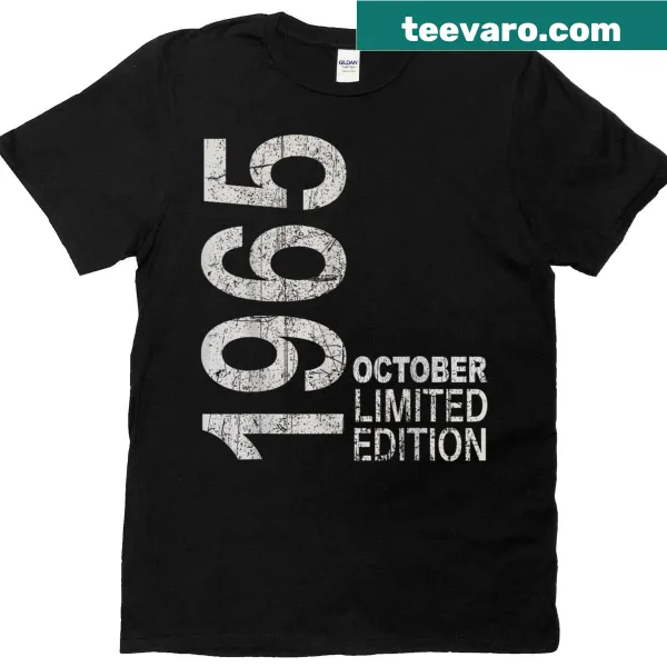 Vintage October 1965 graphic on a retro aesthetic t-shirt
