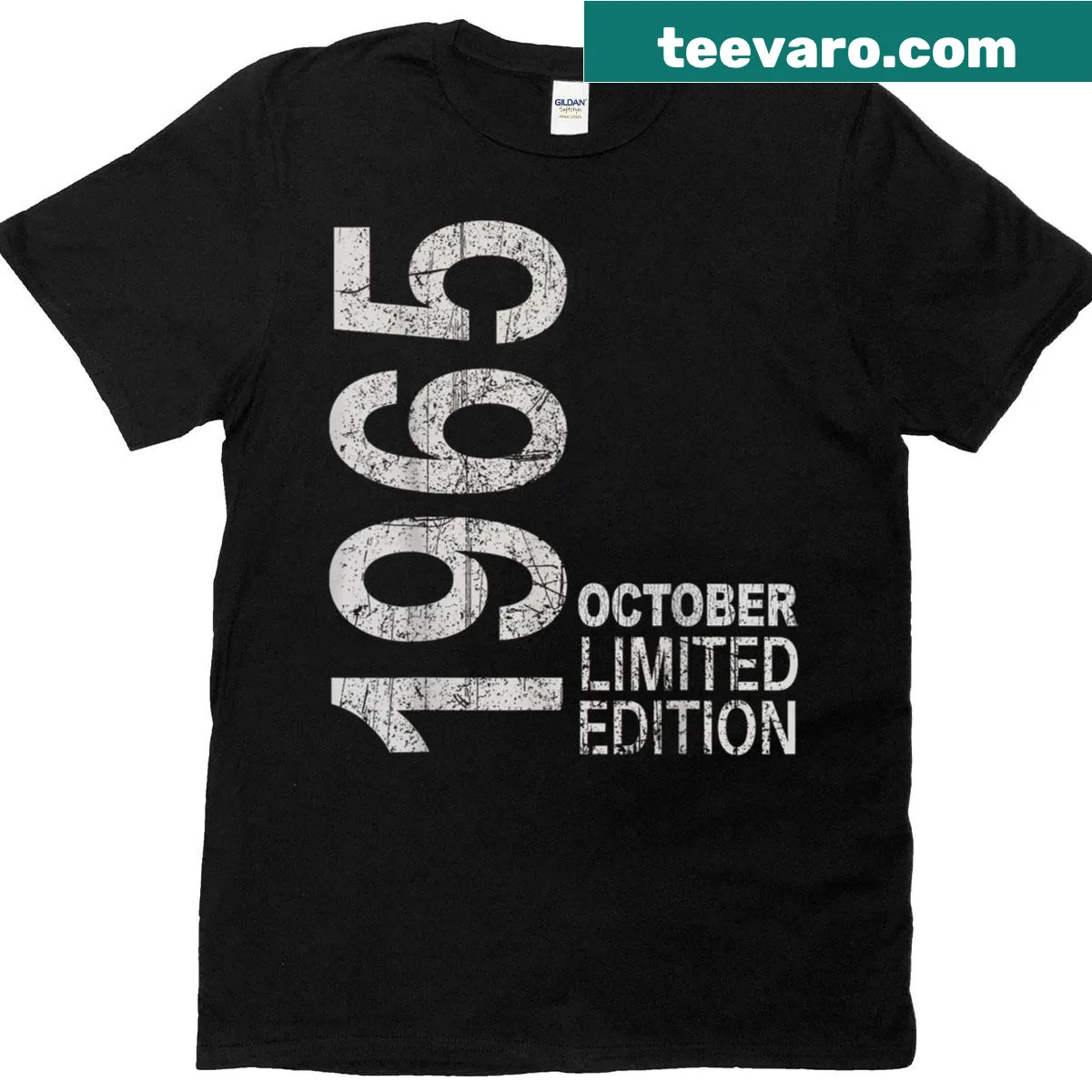 Vintage October 1965 graphic on a retro aesthetic t-shirt — on a men's t-shirt