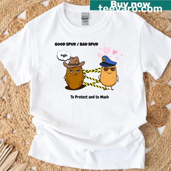 Cute cartoon potato duo with sweet and rude personalities