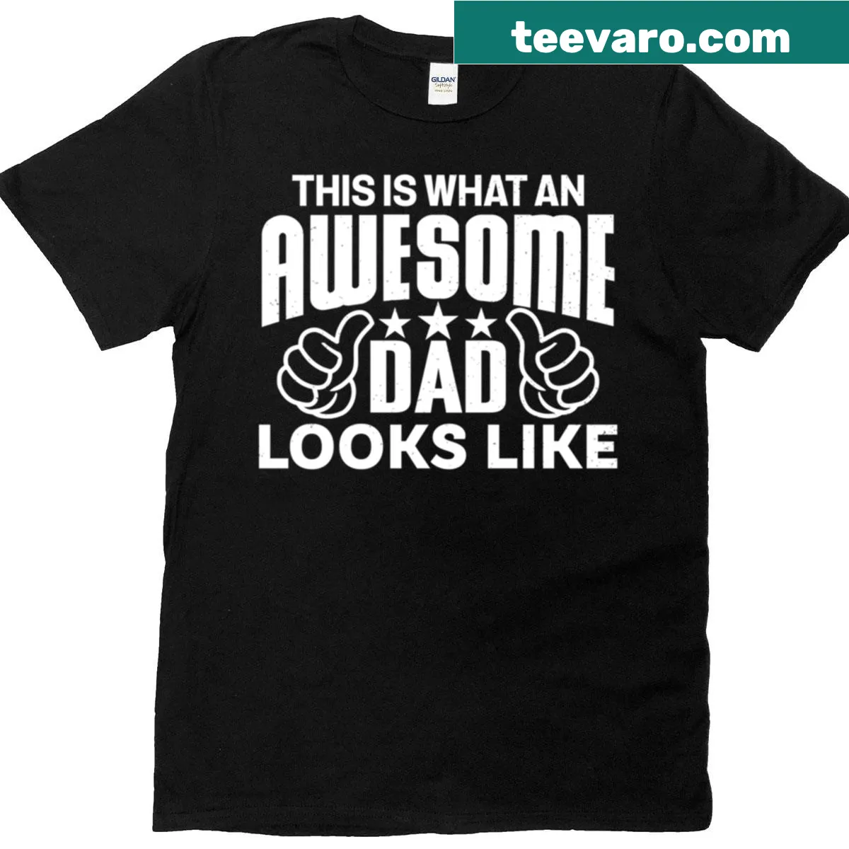 Funny typography T-shirt celebrating awesome dads — on a men's t-shirt