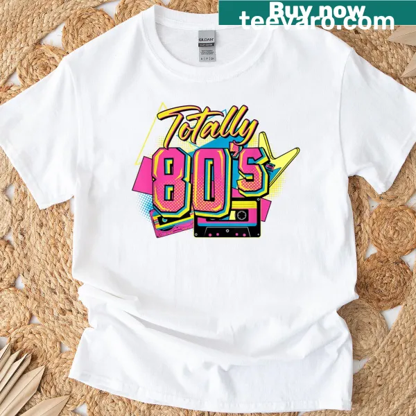 Retro 1980s party costume t-shirt with playful graphics